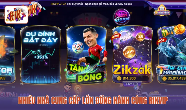 Nhiều nhà cung cấp lớn đồng hành cùng RIKVIP